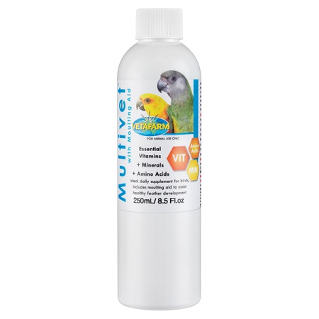 Vetafarm Multivet Liquid Vitamins with a molting aid great for lady gouldian finches